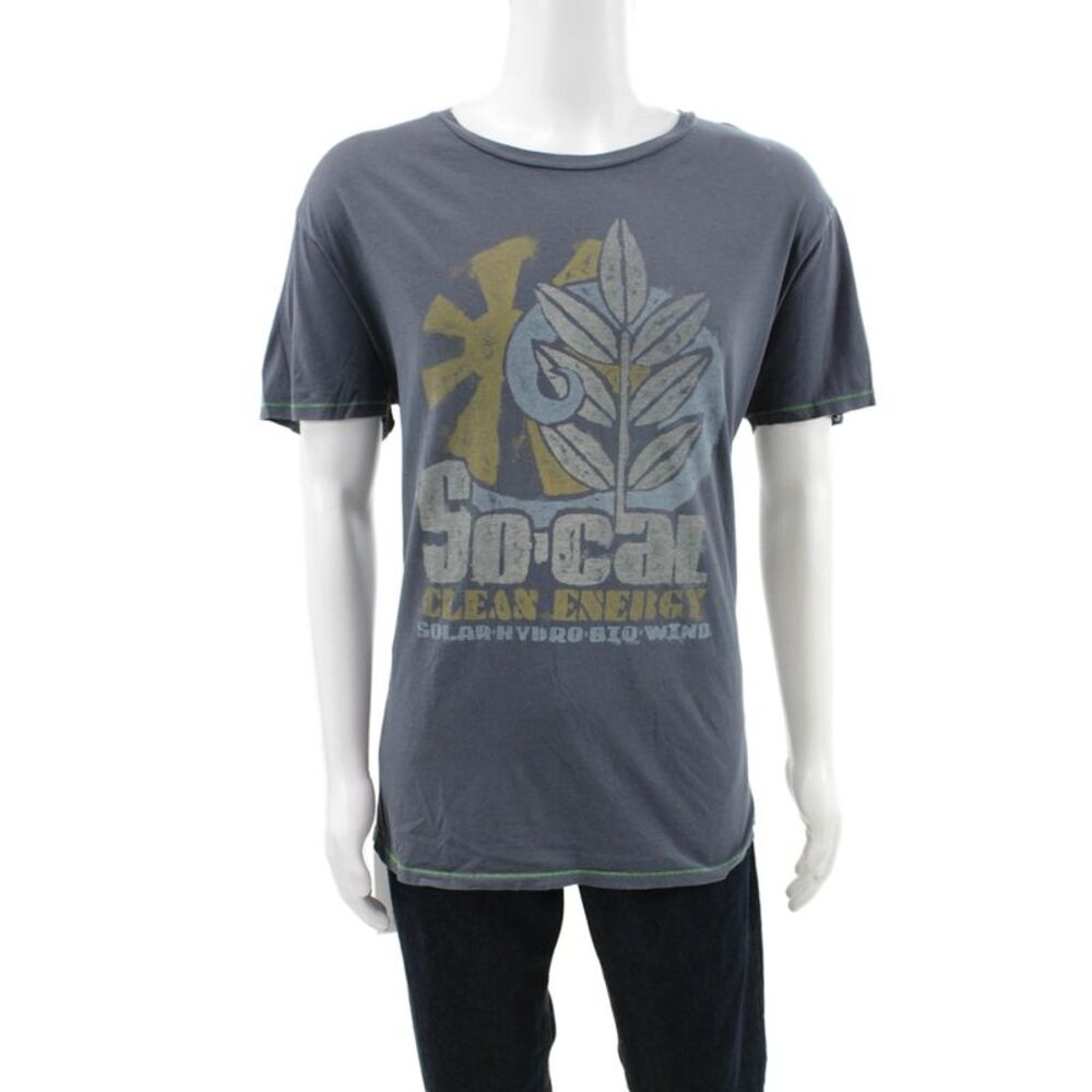 Project E Vintage Mens Basic Graphic T-Shirt Gray 100% Cotton Crew Neck Size XL